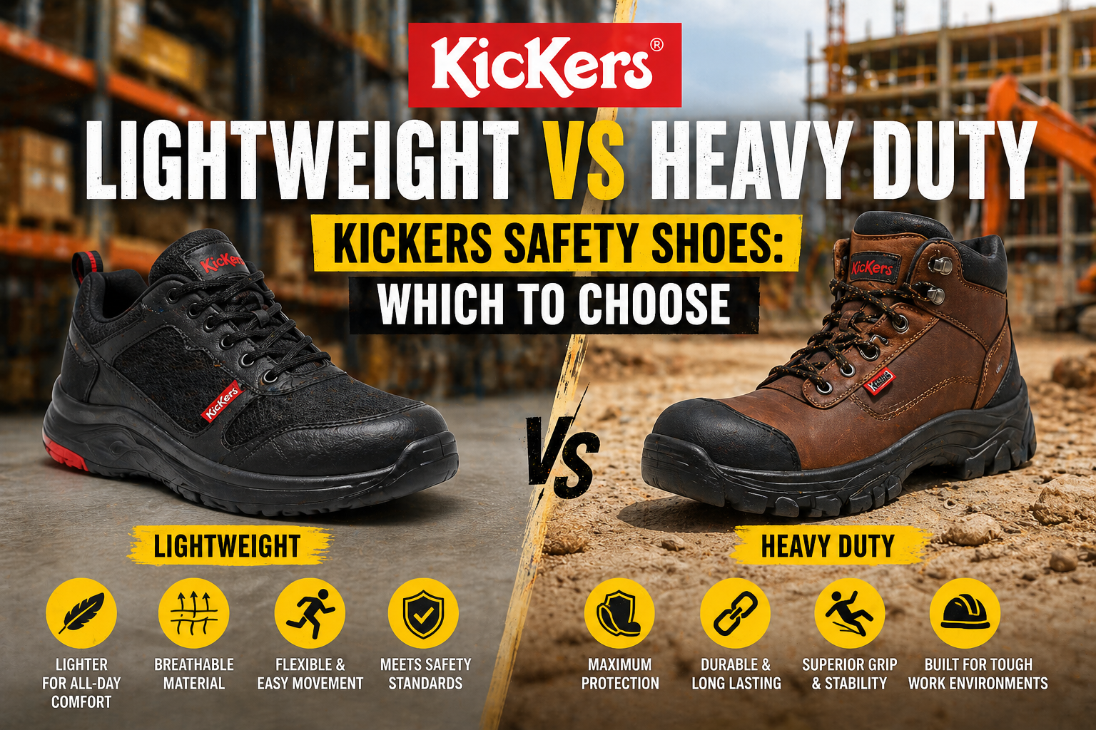 Lightweight vs Heavy Duty Kickers Safety Shoes: Which to Choose