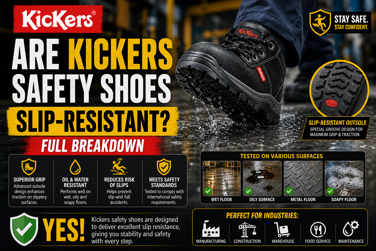 Are Kickers Safety Shoes Slip-Resistant? Full Breakdown